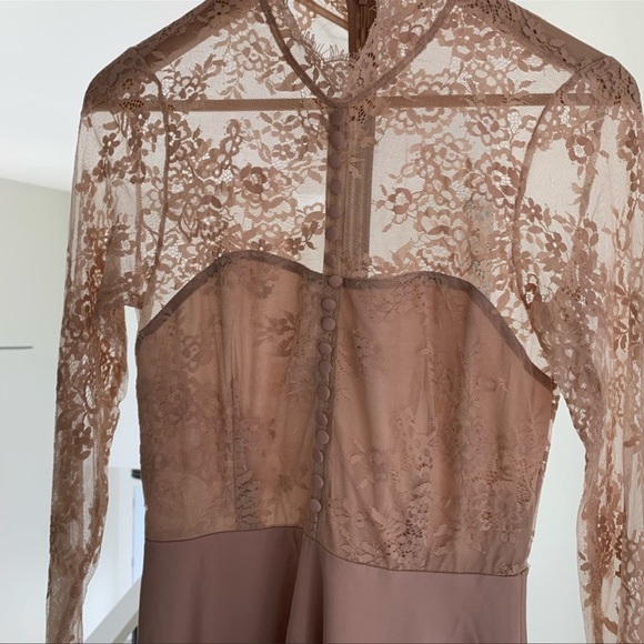 ASOS blush pink lace midi dress size small - Picture 4 of 6